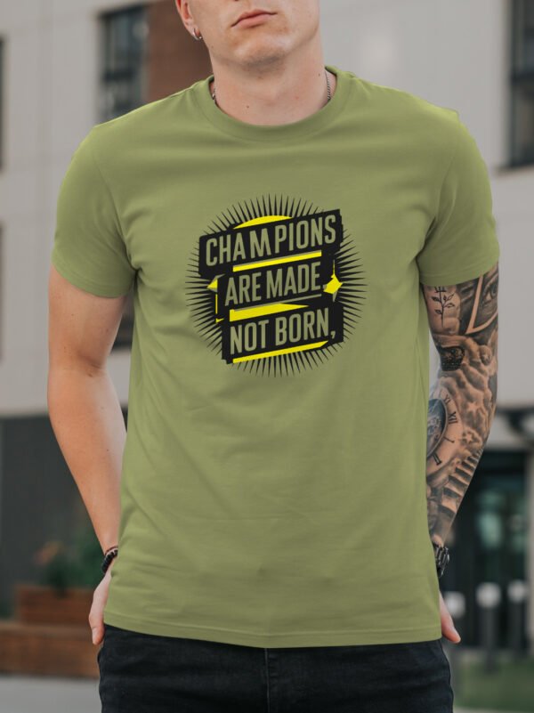 Men's Round Neck Half Sleeve T-Shirt – Champions are made, not born